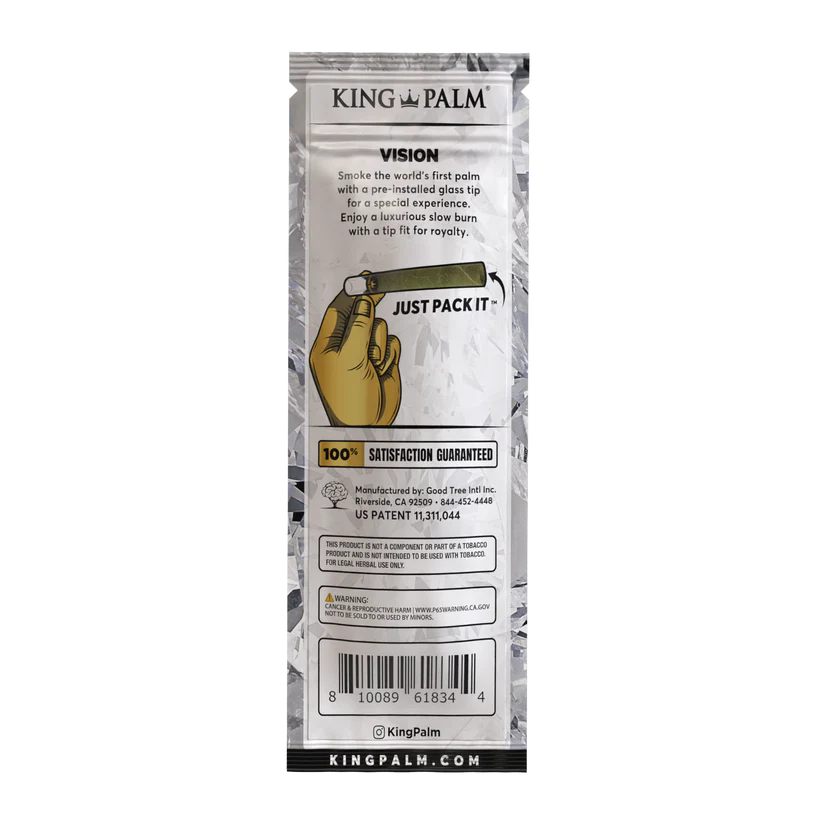 King Palm Blunt Rolls - Natural + Glass Tip | 2x