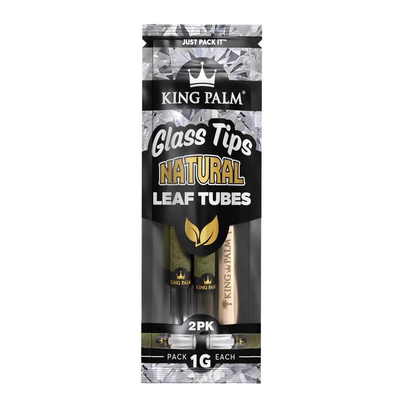 King Palm Blunt Rolls - Natural + Glass Tip | 2x