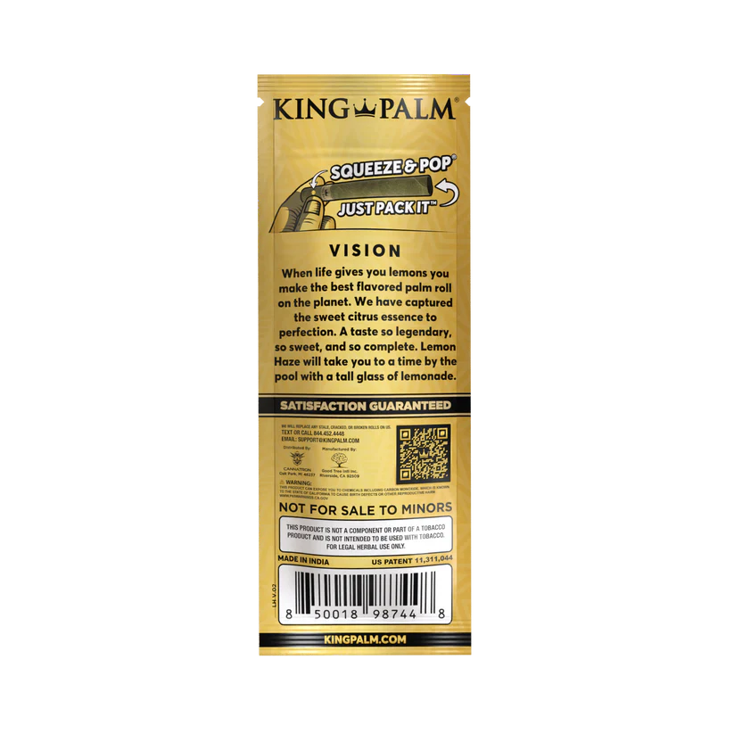 King Palm Blunt Rolls - Lemon Haze | 2x